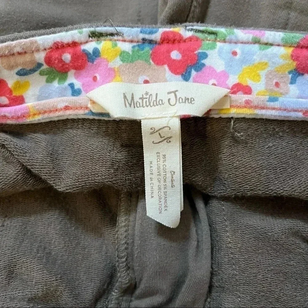 MATILDA JANE Camp Scouts Honor Pants Size Large L Embroidered Stretch Green - Picture 5 of 9